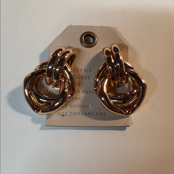 Anthropologie Jewelry - Anthropologie gold tone chunky earrings